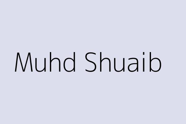 Muhd Shuaib 